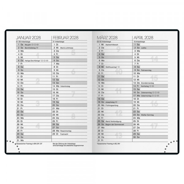 Brunnen Taschenkalender 2027