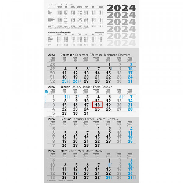 Brunnen 4-Monats-Kalender 2024