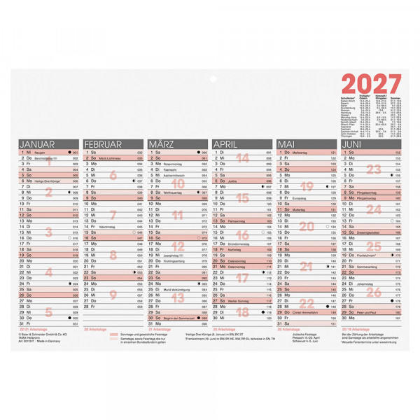 Brunnen Wandkalender 2027 A4