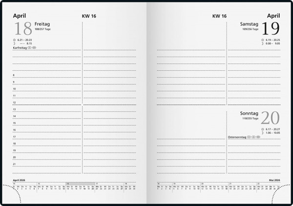 Brunnen Taschenkalender 2026 A6